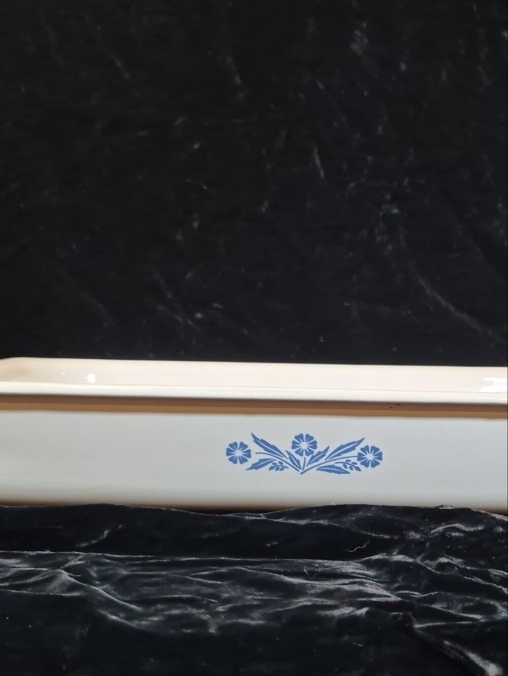 Vintage Corningware White Ceramic Platter with Blue Floral Motif P-76 Roaster